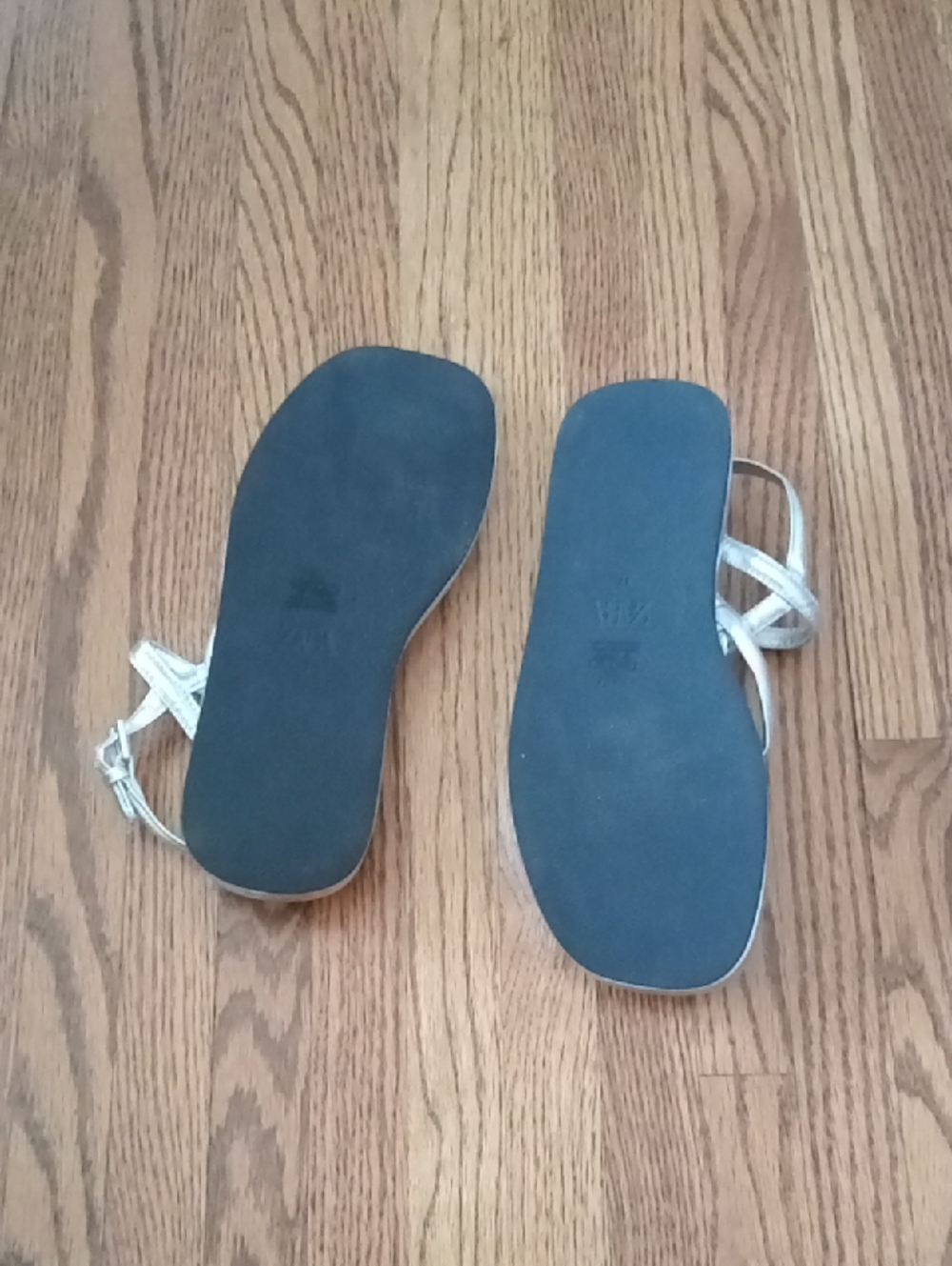 Zara Silver Sandals Size 37 - Picture 4 of 6